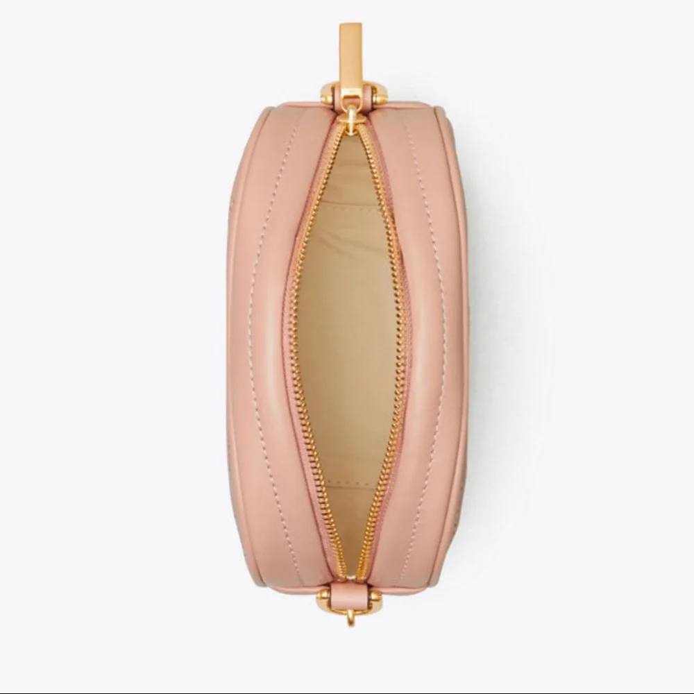 Tory Burch Kira Chevron Camera Crossbody Bag Pink - Picture 6 of 9